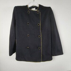 Jeffrey & Dara Women's Knit Crew Neck Casual Button-Front Basic Jacket Black 11